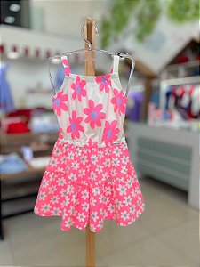Macaquinho Infantil Flores Neon Momi