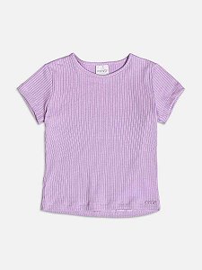 Blusa Infantil Basica Canelada Lilas Momi
