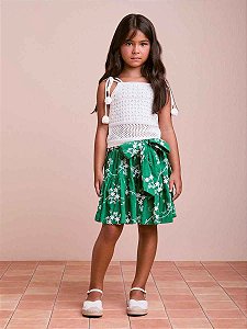 Conjunto De Laise Infantil Verde Folha Anime