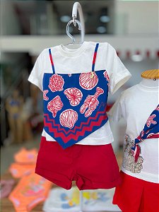 Shorts Jeans Infantil Desfiado Anime