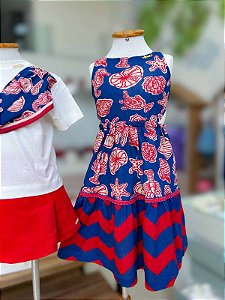 Vestido Infantil Fundo Do Mar Anime