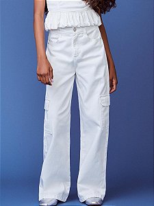 Calca Sarja Wide Off White I Am