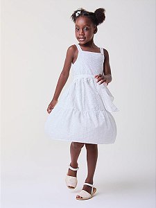 Vestido De Laise Infantil Branco Bimbi