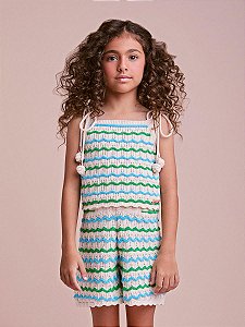 Conjunto Infantil Tricot Listras Anime