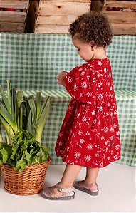 Vestido Infantil Malha Vermelho Jaca Lele
