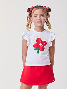 Conjunto Infantil Flor Vermelho Bimbi