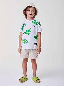 Bermuda De Cadarco Infantil Bege Claro Bimbi