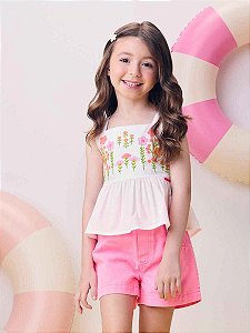 Bata infantil Flores bordadas Momi