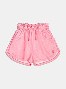 Shorts Infantil Moletom Rosa Neon Momi