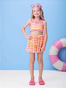 Shorts Infantil Saida De Praia Ondas Momi
