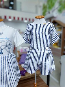 Macaquinho Infantil Listra De Giz Anime