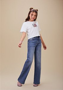 Calca Wide Teen Denim Jeans I Am