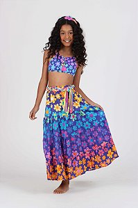 Saia Infantil Diana Jardim Colorido Siri Kids