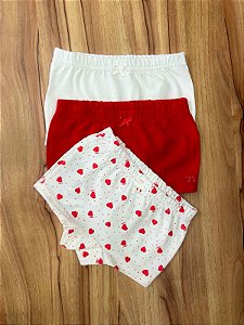 Kit Calcinha Infantil Corações Nini Bambini