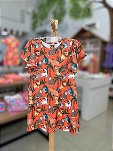 Vestido Infantil Animais Da Floresta Jaca Lele