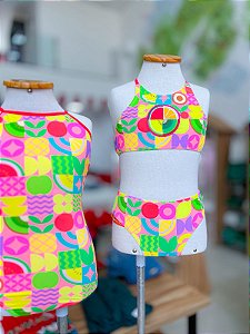 Biquini Cropped Kids Tamires Frutinhas Siri