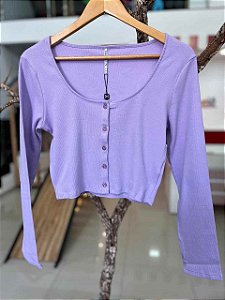 Blusa Ml Canelada Teen Lilas