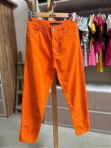 Calça Laranja Pregas Vanilla