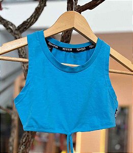 Top Infantil Azul Com Amarração