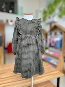 Vestido Infantil Verde Quadriculado Nini E Bambine