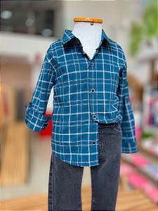 Camisa Infantil Xadrez Verde Nini E Bambine