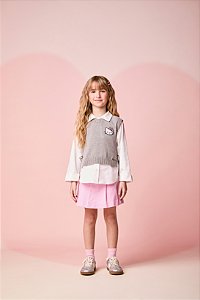 Colete Infantil De Tricot Hello Kitty  Momi