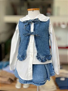 Camisa Infantil Com Bordado Ingles Momi