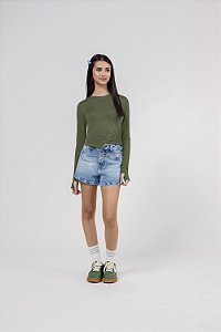 Blusa Teen Malha Soft Verde Bobbyluu