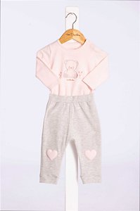 Conjunto Bebe Ursinha Rosa Nini Bambine