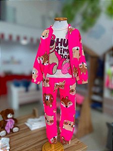 Conjunto Infantil Raposinha Rosa Neon Bimbi