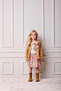 Casaco De Tricot Infantil Terra Cota Anime