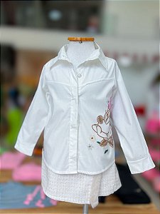 Camisa Infantil Minnie Flores Anime