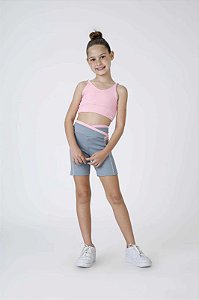 Bermuda Fitness Infantil Ballet Cinza Siri