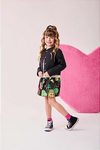 Casaco Infantil De Matelasse Preto Bimbi