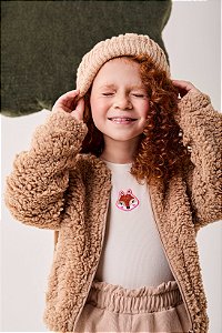 Jaqueta Infantil Peluciada Bege Bimbi