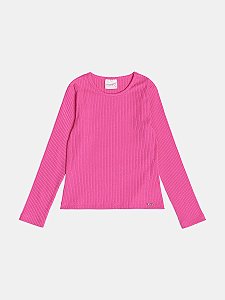 Blusa Infantil Basica Canelada Pink Momi