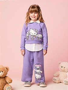 Conjunto De Moletom Hello Kitty Lavanda Momi