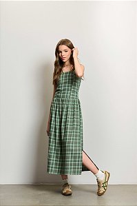 Vestido Midi Xadrez Verde Authoria