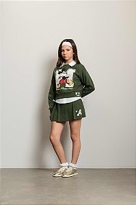 Short Saia Moletom Verde Musgo Authoria