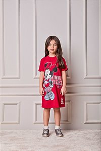 Vestido Infantil Minnie Vermelho Anime