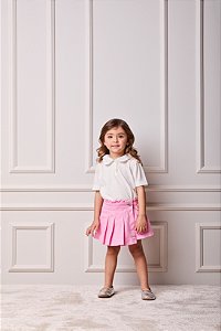 Shorts Saia Infantil Petite Rosa Girly Anime