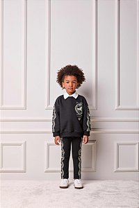 Conjunto De Moletom Preto Carroussel Anime