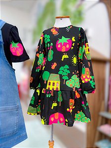Vestido Infantil Fazendinha Bimbi