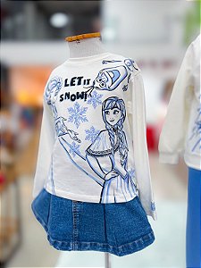 Blusa Infantil Frozen Com Strass Bimbi