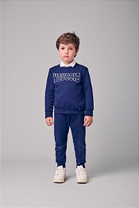 Conjunto De Moletom Infantil Marinho Youccie