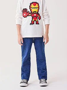 Calca Jeans Infantil Com Elastico Patch Bimbi