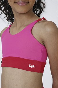 Top Sara Esportivo Rosa/vernelho Siri