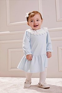 Vestido Bebe Com Gola Azul Claro Anime