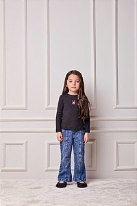 Blusa Infantil Essencial Disney Preta Anime