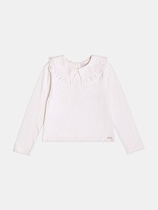 Blusa Infantil Gola E Bordado Ingles Momi